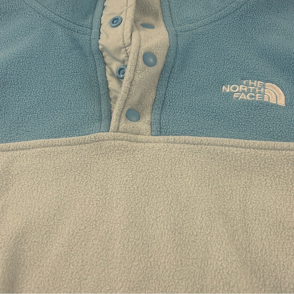 The North Face Kids Teal and Beige Fleece Pullover